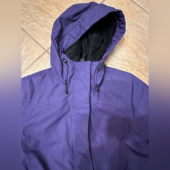 🎉HP!🎉 LL Bean Winter Warmer Jacket Size XS Purple Fleece Lined Hooded Full Zip - Picture 9 of 14